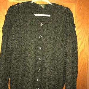 Vintage green merino wool sweater
